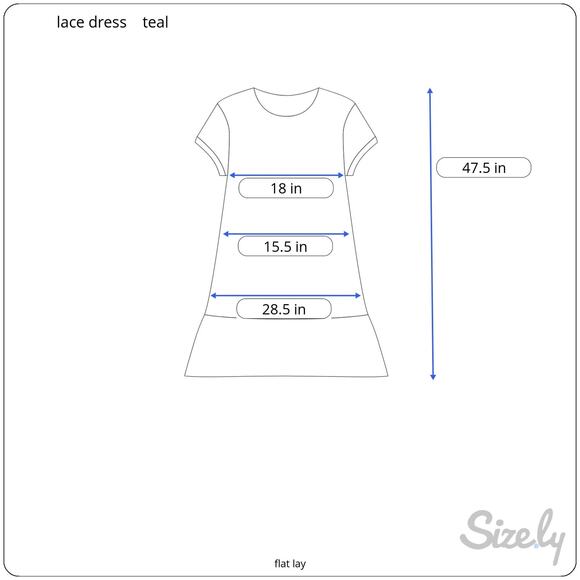 Vintage 80’s Paragon Teal Lace Formal Prom Midi Dress Gray Lining Waist Rosette - Picture 10 of 10